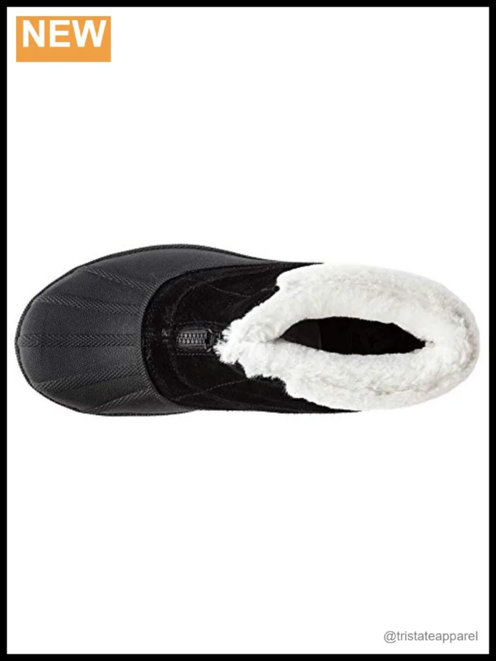 Ankle Zip Boots Faux Fur Suede Water Resistant Low Heel